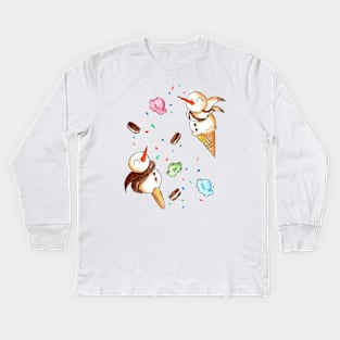 Snowy Sundae Kids Long Sleeve T-Shirt